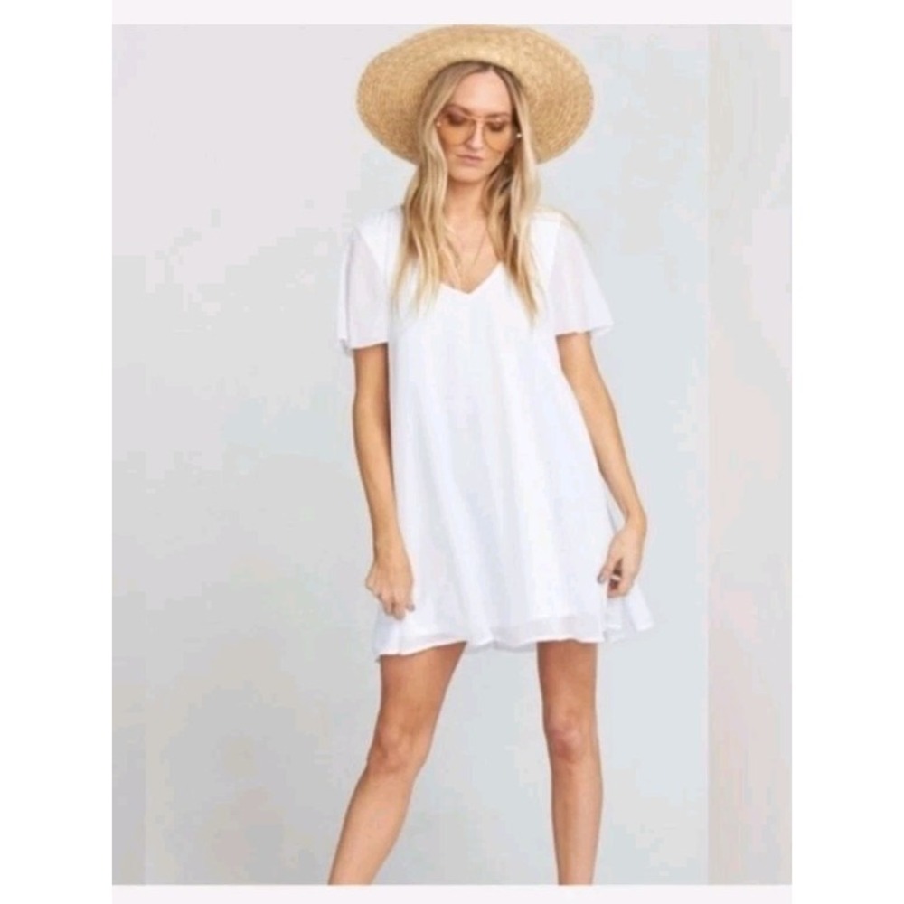 Show Me Your Mumu White Chiffon Kylie Mini Dress Sz S Coastal Beach Fairycore